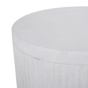 English Elm Outdoor Fluted Concrete Column Side Table Lightweight Architectural Patio Accent 73436.00