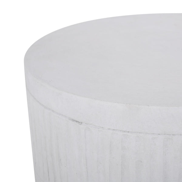 English Elm Outdoor Fluted Concrete Column Side Table Lightweight Architectural Patio Accent 73436.00