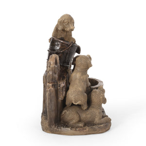 English Elm Christopher Knight Home® - DIMMOCK Handcrafted 22.75" Weather-Resistant Polyresin Fountain with Pump, Underwater Lights & Puppies 71785.00LBRN