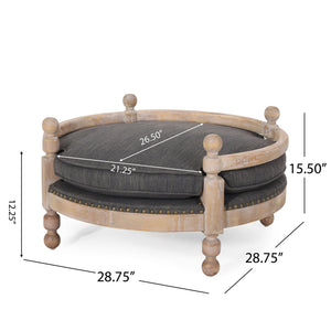 English Elm Pet Bed Nailhead Trim Plush Polyester Upholstered Contemporary Furniture Grade 72914.00CHAR