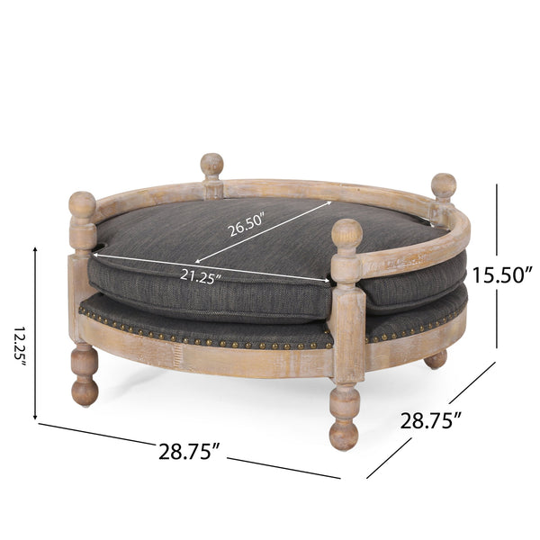 English Elm Pet Bed Nailhead Trim Plush Polyester Upholstered Contemporary Furniture Grade 72914.00CHAR