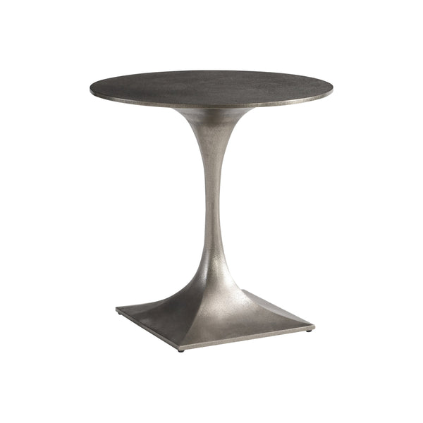 Bernhardt Bernhardt Liguria Cast Aluminum Outdoor Side Table — 24" Round Graphite Top, Rust‑Resistant, Sculpted Pedestal, Compact Stability X04122