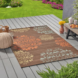 Christopher Knight Home® - Noble House - Ramonna Indoor Floral 5 X 8 Area Rug, Brown and Blue