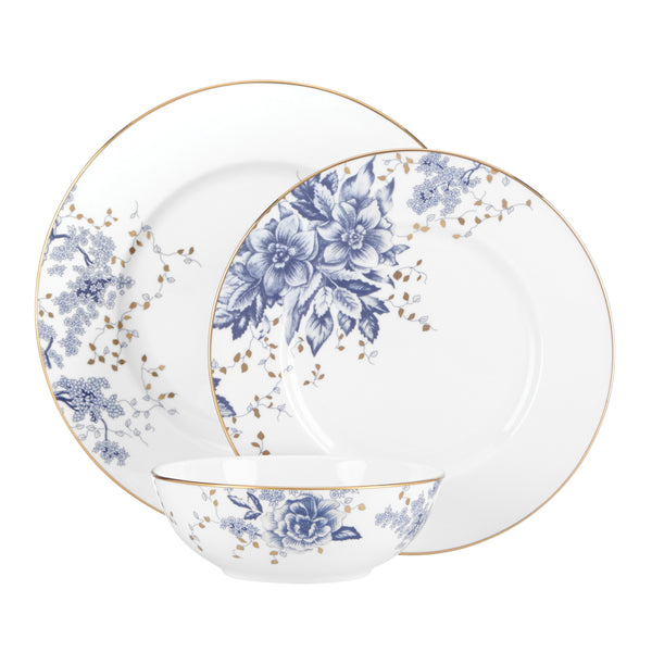 Lenox Garden Grove 3-Piece Place Setting Blue, WHITE BONE CHINA 852028
