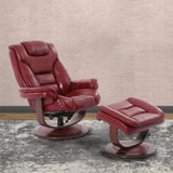 Parker House Parker Living Monarch - Rouge Manual Reclining Swivel Chair and Ottoman Rouge Top Grain Leather with Match (X) MMON#212S-ROU