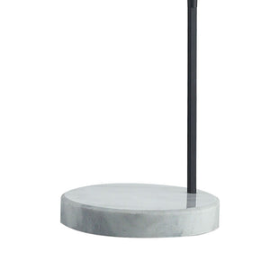 Atlas Banded Shade 70'' High Floor Lamp – Midcentury Modern Matte Black Design with Faux Silk Shade PL11002-BK