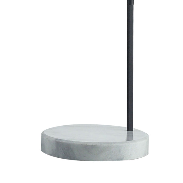 Atlas Banded Shade 70'' High Floor Lamp – Midcentury Modern Matte Black Design with Faux Silk Shade PL11002-BK