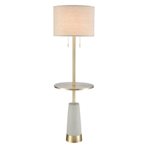 Atlas Below the Surface 63'' High Industrial Floor Lamp - Polished Concrete & Antique Brass Accents PL11003-GY