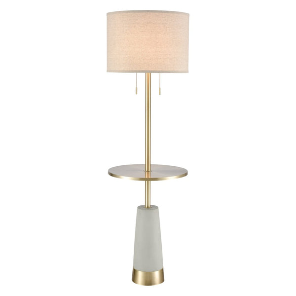 Atlas Below the Surface 63'' High Industrial Floor Lamp - Polished Concrete & Antique Brass Accents PL11003-GY