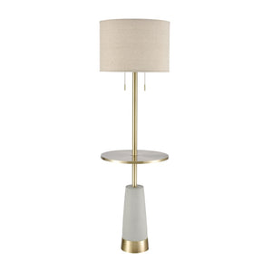 Atlas Below the Surface 63'' High Industrial Floor Lamp - Polished Concrete & Antique Brass Accents PL11003-GY