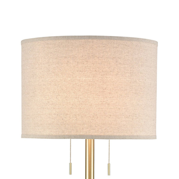 Atlas Below the Surface 63'' High Industrial Floor Lamp - Polished Concrete & Antique Brass Accents PL11003-GY