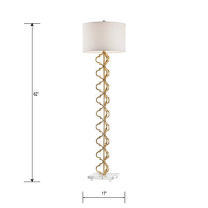 Atlas Castile 62'' High 1-Light Floor Lamp - Elegant Slim Design for Modern and Classic Interiors Painted Gold PL11006-GD2