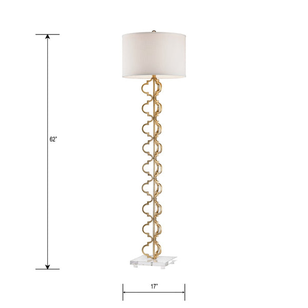 Atlas Castile 62'' High 1-Light Floor Lamp - Elegant Slim Design for Modern and Classic Interiors Painted Gold PL11006-GD2