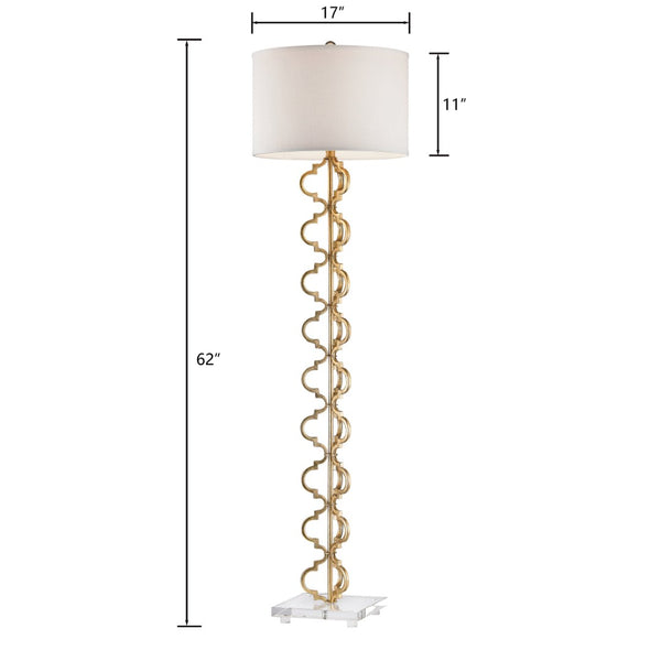 Atlas Castile 62'' High 1-Light Floor Lamp - Elegant Slim Design for Modern and Classic Interiors Gold Leaf PL11006-GD
