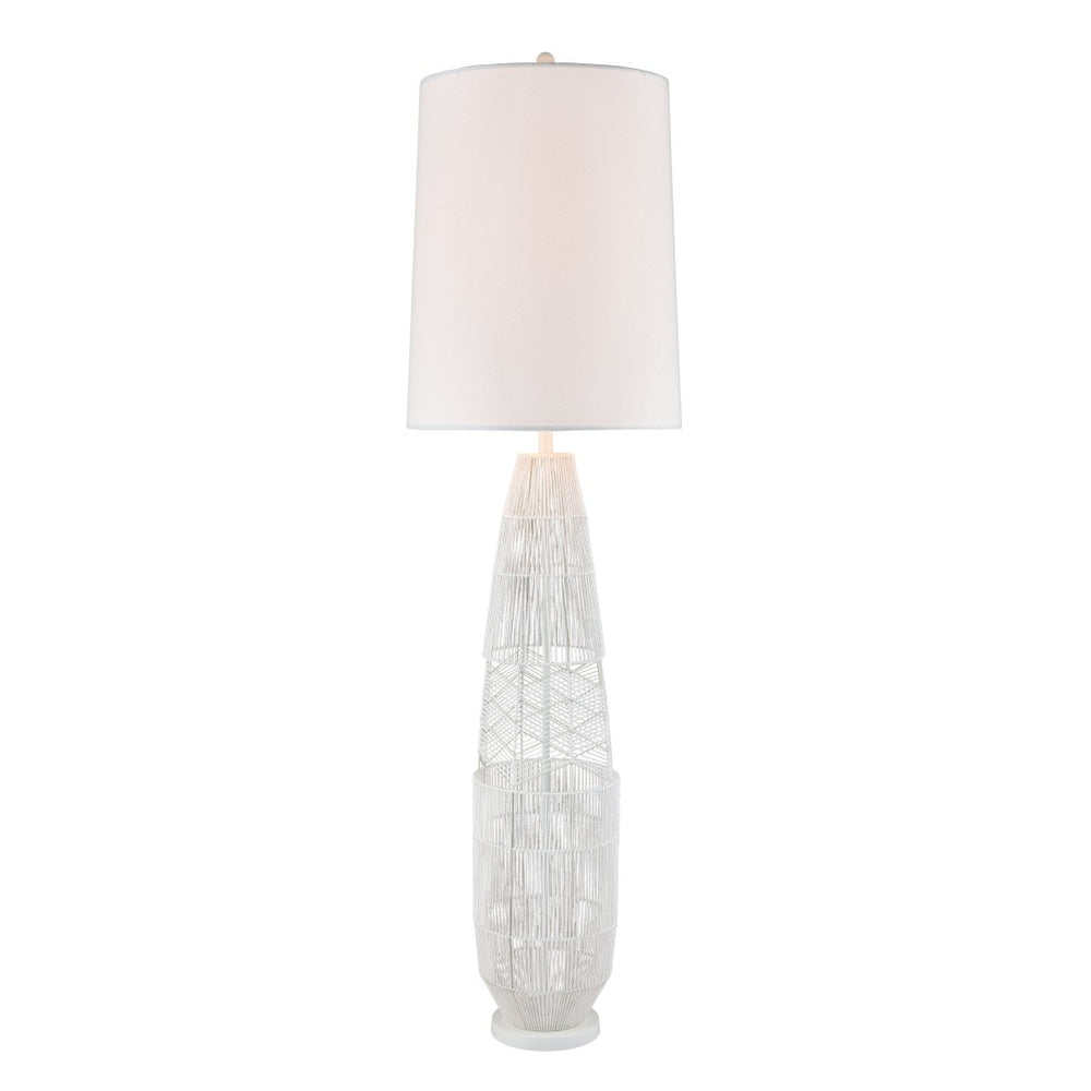 Atlas Husk 63'' High Floor Lamp - Elegant Natural Rope Design, Soft White Shade for Modern Spaces PL11010-WH