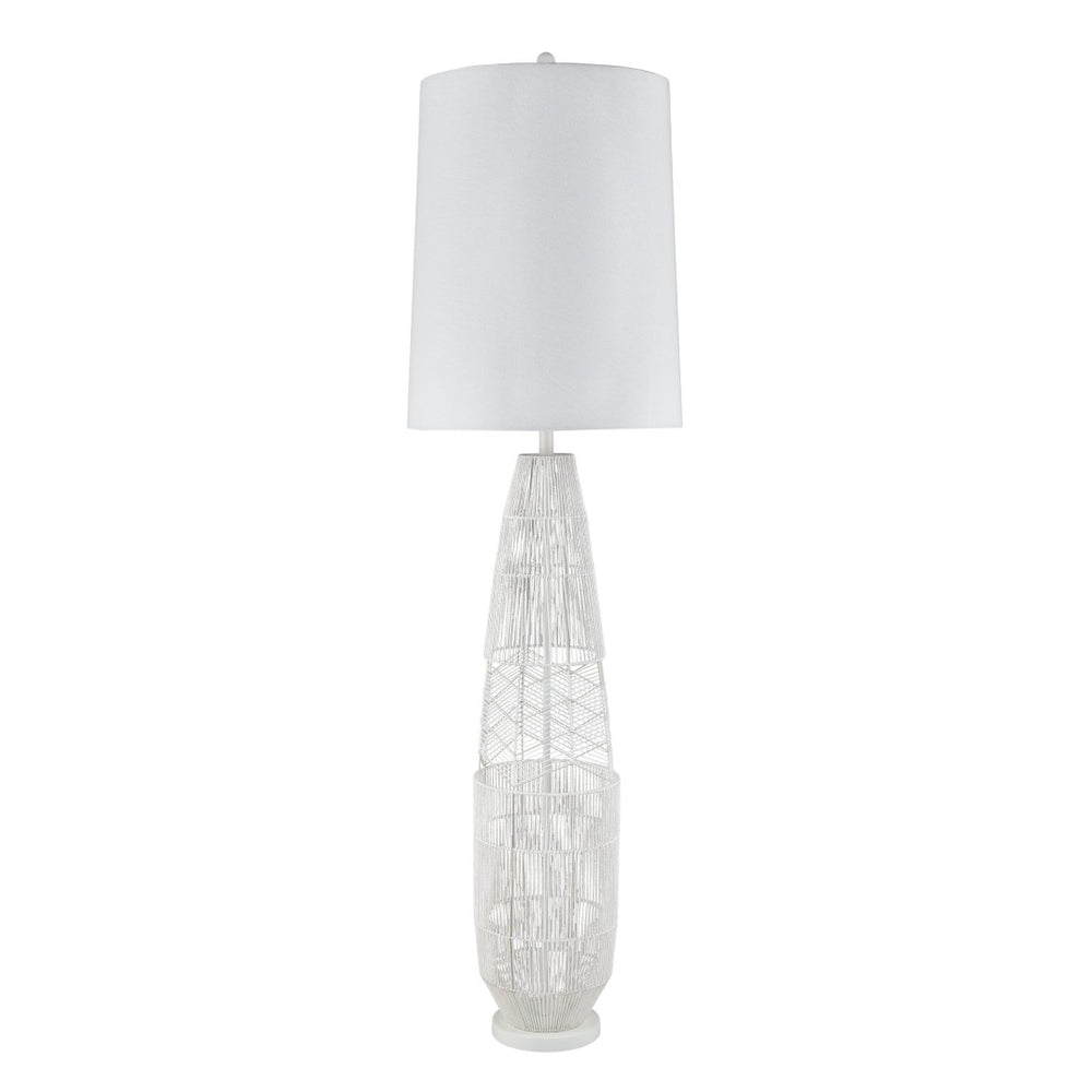 Atlas Husk 63'' High Floor Lamp - Elegant Natural Rope Design, Soft White Shade for Modern Spaces PL11010-WH