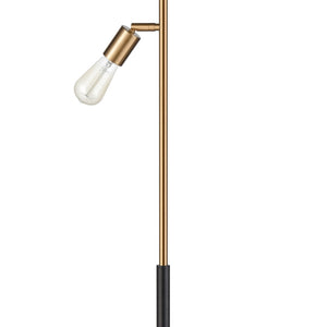 Atlas Kelston 62'' High Vintage-Inspired Floor Lamp with Dual Bulb Design & Matte Black Finish PL11011-BK