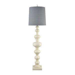 Atlas Meymac 74'' High Floor Lamp - Classic Pillar Design with White Faux Silk Shade for Elegant Spaces Matte White PL11015-WH