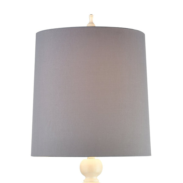 Atlas Meymac 74'' High Floor Lamp - Classic Pillar Design with White Faux Silk Shade for Elegant Spaces Matte White PL11015-WH