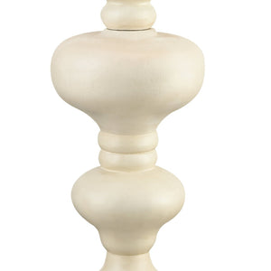 Atlas Meymac 74'' High Floor Lamp - Classic Pillar Design with White Faux Silk Shade for Elegant Spaces Matte White PL11015-WH