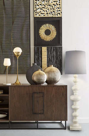 Atlas Meymac 74'' High Floor Lamp - Classic Pillar Design with White Faux Silk Shade for Elegant Spaces Matte White PL11015-WH