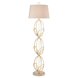 Atlas Morely 63'' High Floor Lamp - Sculptural Scandinavian Design with Marble Base for Ambient Lighting Gold Leaf PL11016-GD
