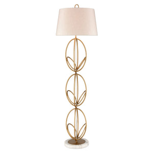 Atlas Morely 63'' High Floor Lamp - Sculptural Scandinavian Design with Marble Base for Ambient Lighting Painted Gold PL11016-GD2
