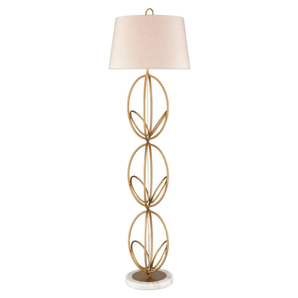 Atlas Morely 63'' High Floor Lamp - Sculptural Scandinavian Design with Marble Base for Ambient Lighting Painted Gold PL11016-GD2