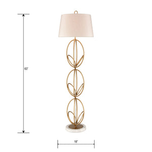 Atlas Morely 63'' High Floor Lamp - Sculptural Scandinavian Design with Marble Base for Ambient Lighting Painted Gold PL11016-GD2