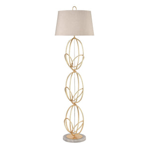 Atlas Morely 63'' High Floor Lamp - Sculptural Scandinavian Design with Marble Base for Ambient Lighting Gold Leaf PL11016-GD