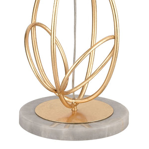 Atlas Morely 63'' High Floor Lamp - Sculptural Scandinavian Design with Marble Base for Ambient Lighting Gold Leaf PL11016-GD