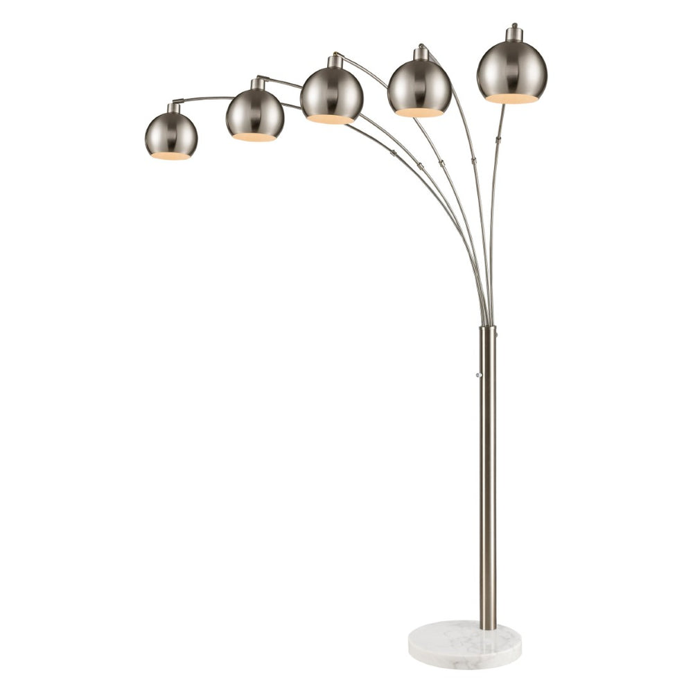 Atlas Peterborough 85.5'' High 5-Light Arc Floor Lamp – Polished Nickel, Modern Design for Ambient Lighting PL11018-NK