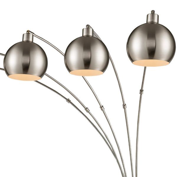 Atlas Peterborough 85.5'' High 5-Light Arc Floor Lamp – Polished Nickel, Modern Design for Ambient Lighting PL11018-NK