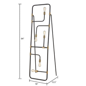 Atlas Think Tank 64'' High 5-Light Floor Lamp - Modern Black Design for Elegant Ambient Illumination PL11023-BK
