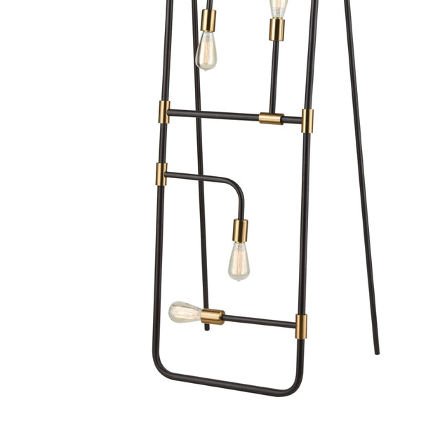 Atlas Think Tank 64'' High 5-Light Floor Lamp - Modern Black Design for Elegant Ambient Illumination PL11023-BK