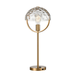 Atlas Parsons 24'' High Desk Lamp - Midcentury Modern Aged Brass with Textured Glass Shade for Elegance PL11026-BS