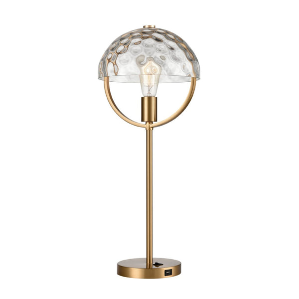 Atlas Parsons 24'' High Desk Lamp - Midcentury Modern Aged Brass with Textured Glass Shade for Elegance PL11026-BS