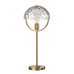 Atlas Parsons 24'' High Desk Lamp - Midcentury Modern Aged Brass with Textured Glass Shade for Elegance PL11026-BS