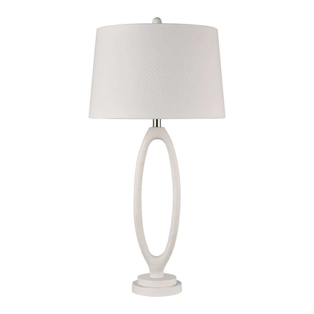 Atlas Adair 34" High Table Lamp Set of 2 - Sculptural White Design with Polished Nickel Accents PL11028-WHS