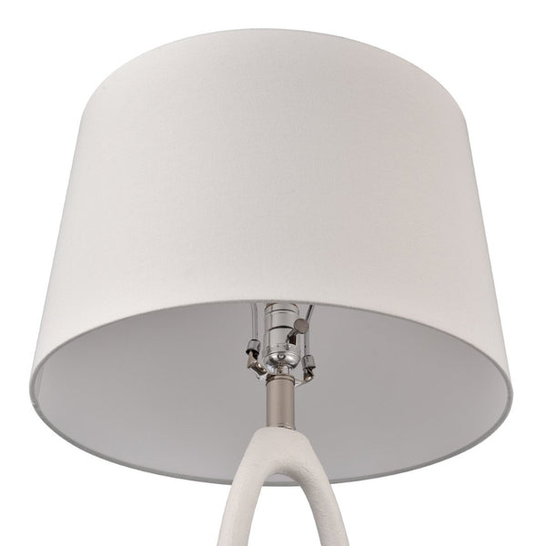 Atlas Adair 34" High Table Lamp Set of 2 - Sculptural White Design with Polished Nickel Accents PL11028-WHS