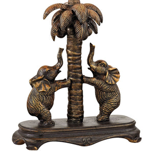 Atlas Adamslane 24" Victorian-Inspired Table Lamp with Elephants & Palm Tree, Bronze Finish for Elegance PL11029-BZ