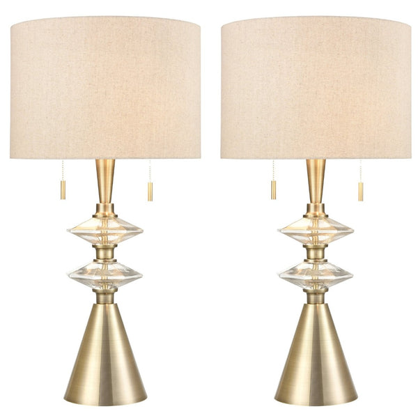 Atlas Annetta 33'' High 2-Light Table Lamp Set of 2 - Antique Brass Elegance for Modern Interiors PL11030-BSS