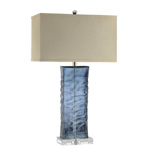Atlas Arendell 30'' High Table Lamp with Mottled Egyptian Glass Body for Modern Elegance in Any Room Blue PL11033-BL1