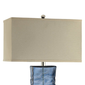 Atlas Arendell 30'' High Table Lamp with Mottled Egyptian Glass Body for Modern Elegance in Any Room Blue PL11033-BL1