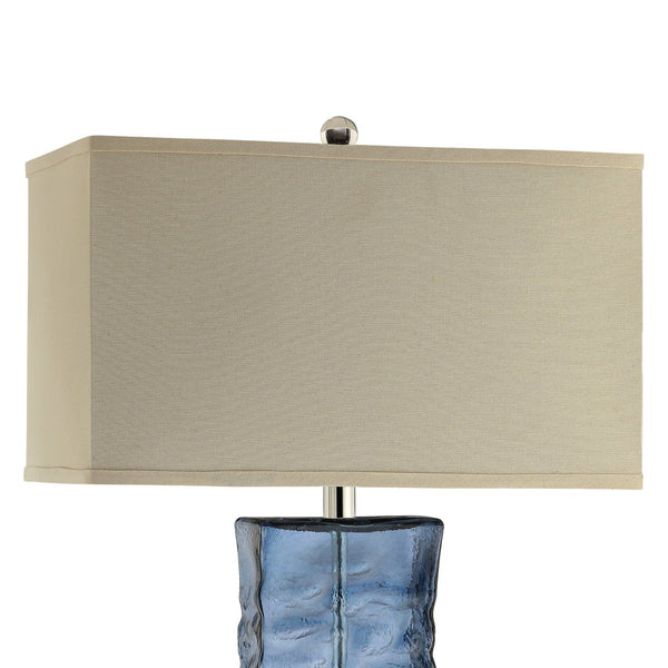 Atlas Arendell 30'' High Table Lamp with Mottled Egyptian Glass Body for Modern Elegance in Any Room Blue PL11033-BL1