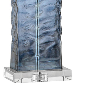 Atlas Arendell 30'' High Table Lamp with Mottled Egyptian Glass Body for Modern Elegance in Any Room Blue PL11033-BL1