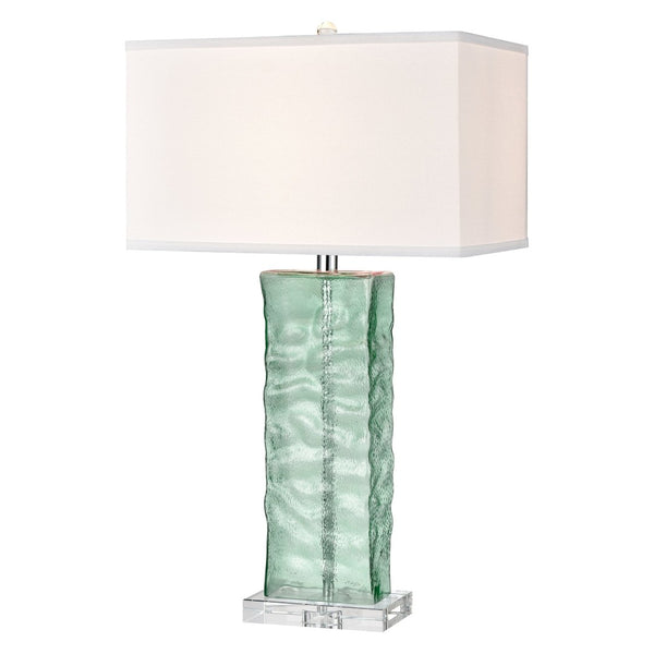 Atlas Arendell 30'' High Table Lamp with Mottled Egyptian Glass Body for Modern Elegance in Any Room Light Green PL11033-BL2