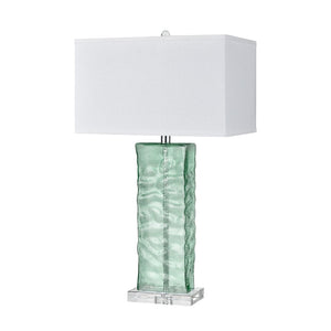 Atlas Arendell 30'' High Table Lamp with Mottled Egyptian Glass Body for Modern Elegance in Any Room Light Green PL11033-BL2