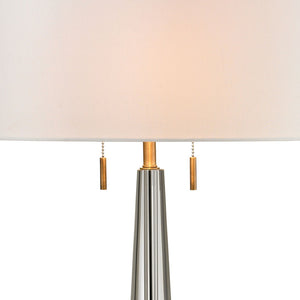 Atlas Bedford 30" High 2-Light Table Lamp - Modern Glam Clear Crystal Base with Aged Brass & Adjustable Brightness PL11036-CL