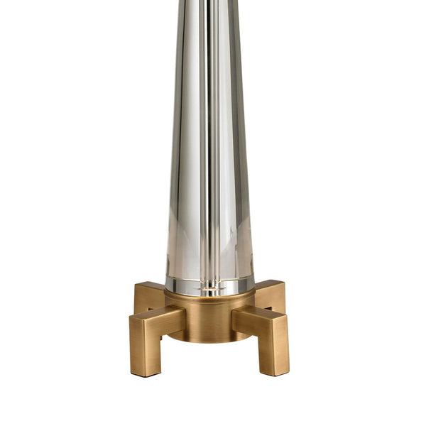 Atlas Bedford 30" High 2-Light Table Lamp - Modern Glam Clear Crystal Base with Aged Brass & Adjustable Brightness PL11036-CL